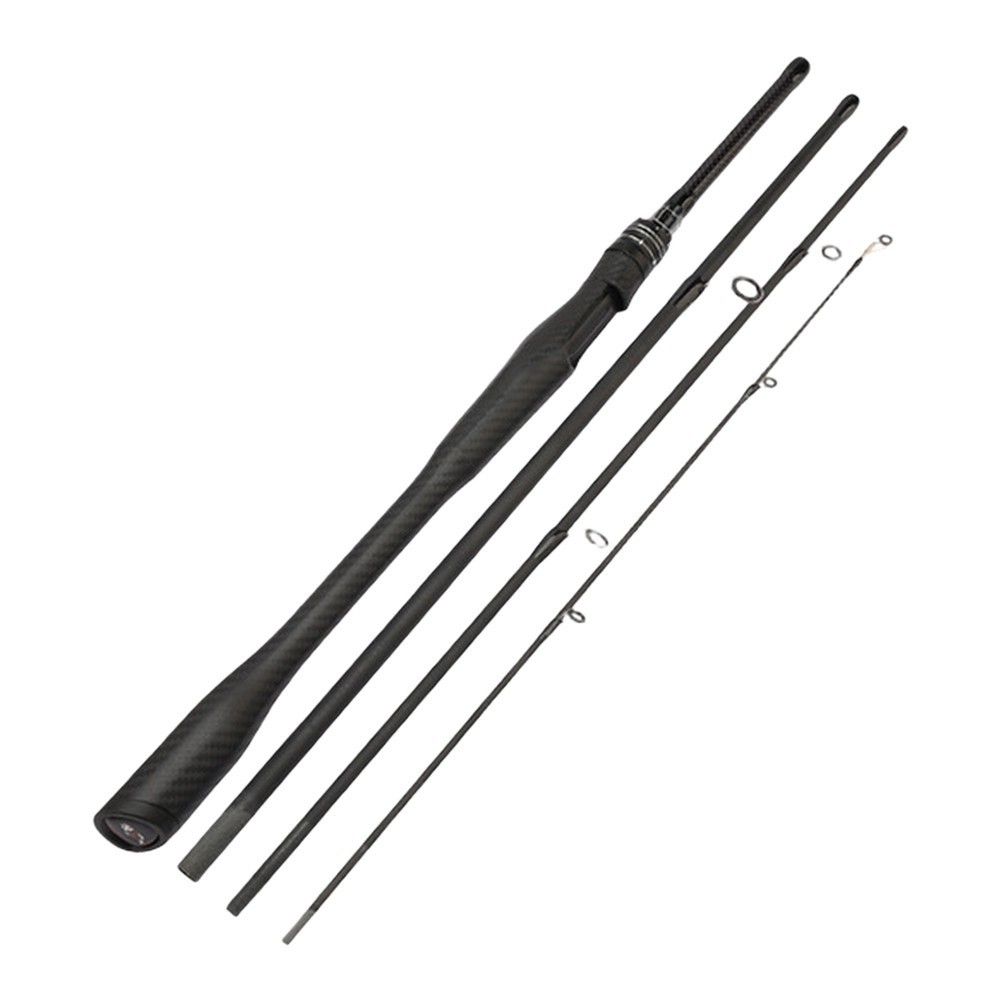 Portable Lure Fishing Rod 4 Section Carbon Fiber with Comfortable Grip