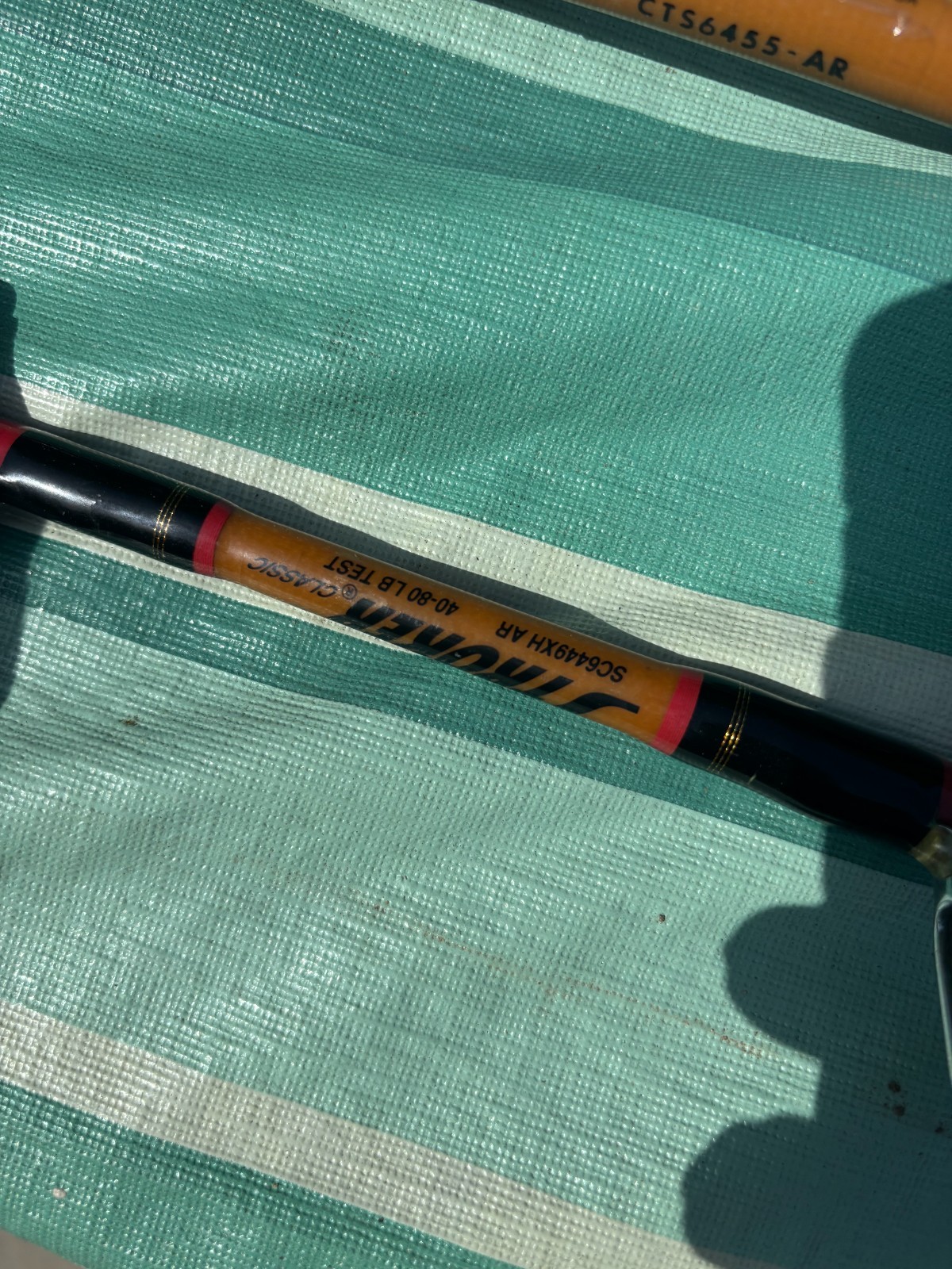 LOT of 2 VINTAGE HEAVY SABRE STROKER ROLLER TROLLING FISHING RODS VERY NICE!!