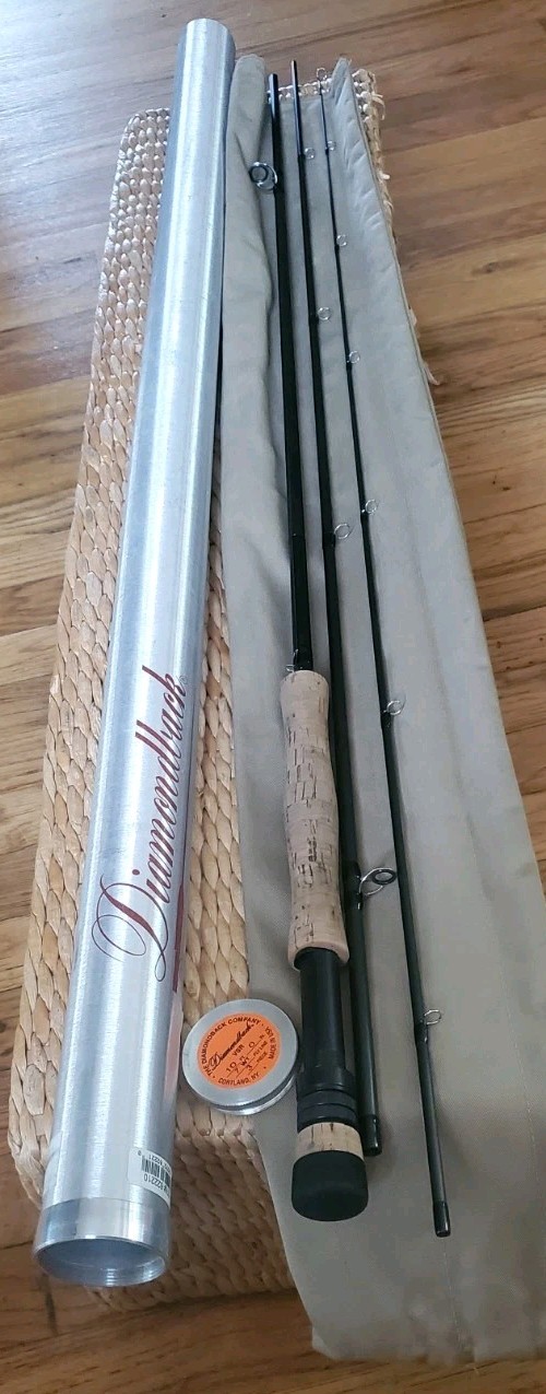 Near Mint Diamondback VSR 10′ 3pc 7wt Graphite fly rod W/tube & Sock