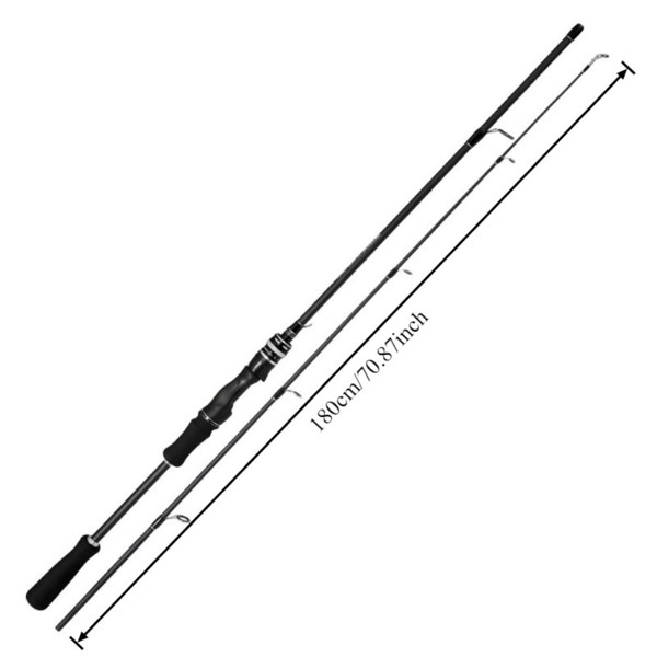 Portable Travel Fishing Rod 1.8M 2-Piece Carbon Fiber Spinning Casting Lure Rod