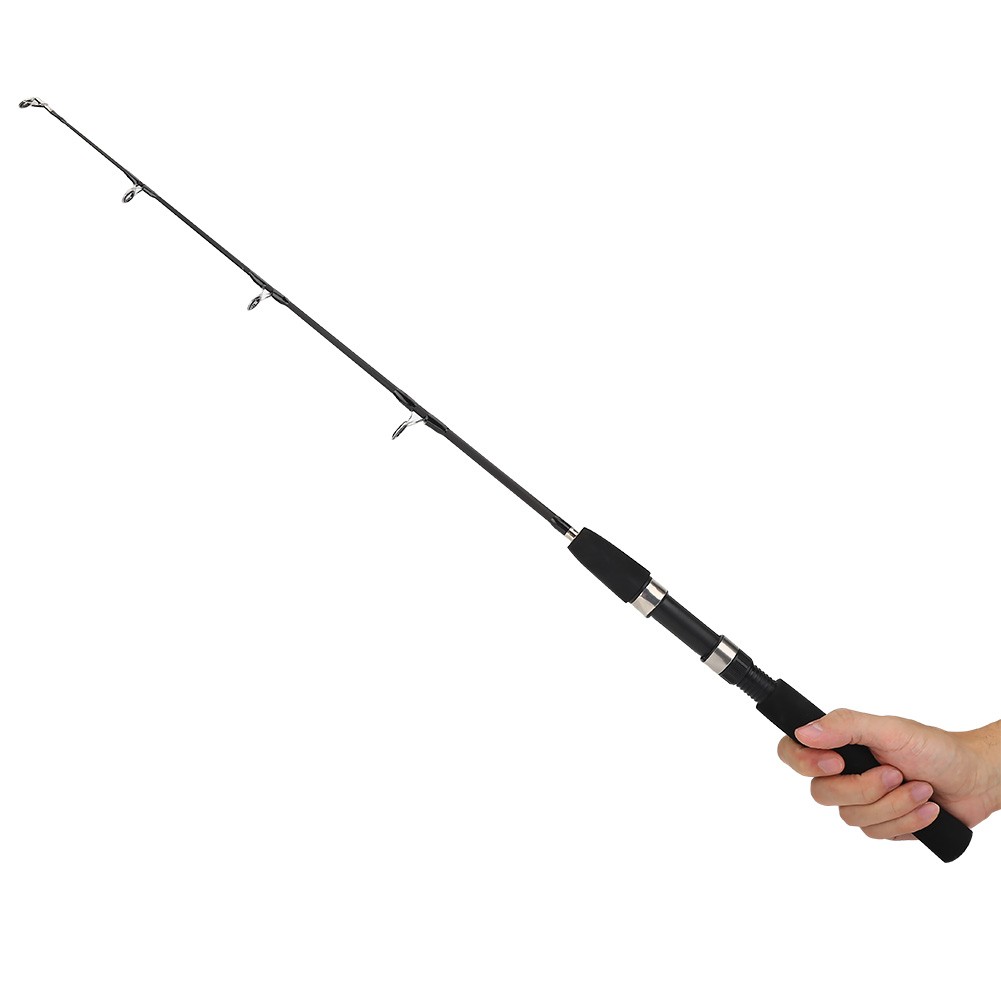 Black 80cm Portable Telescopic 4 Section Fishing Rod Pole Tackle Accessory Y