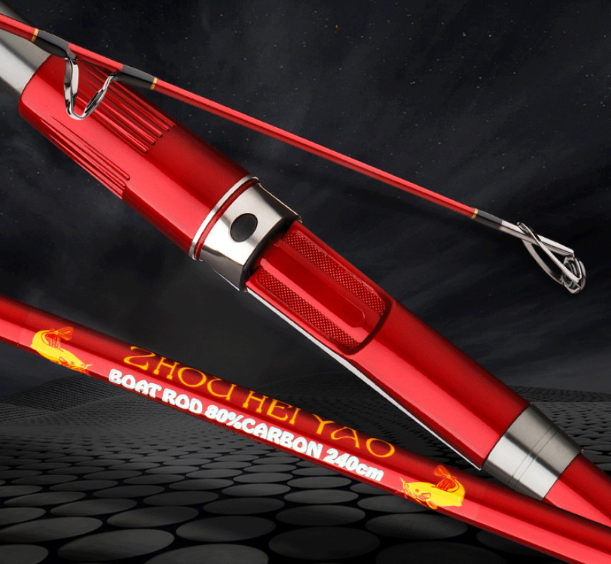 Boat Fishing Rod Travel Carbon Fiber Spinning Casting Rod 3 Section Sea Big Game