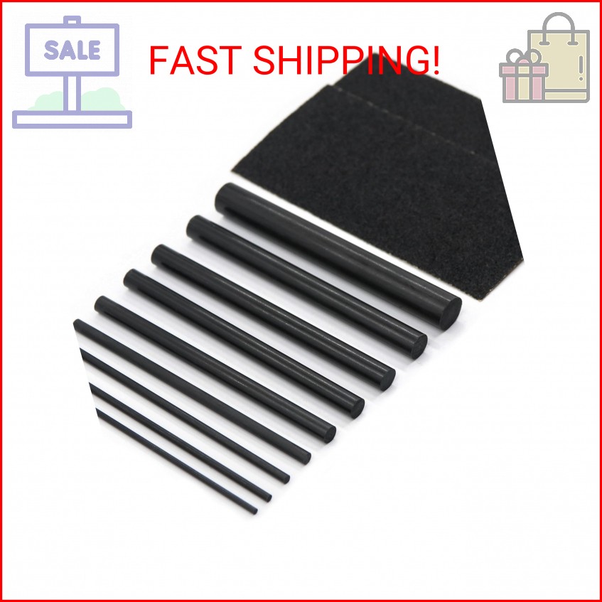 FishTrip Fishing Rod Repair Kit Complete,10pcs Carbon Fiber Sticks with 5pcs San