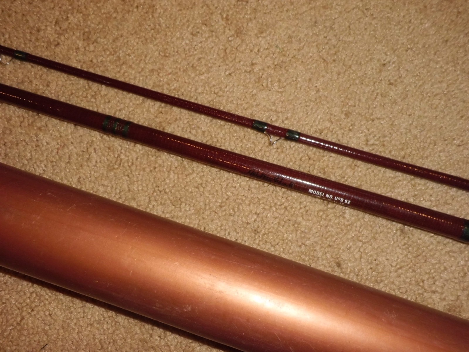Vintage WALTON POWELL Model UFB 92 Fiberglass Fly 9′ Rod- line 9-10-11-12 wt