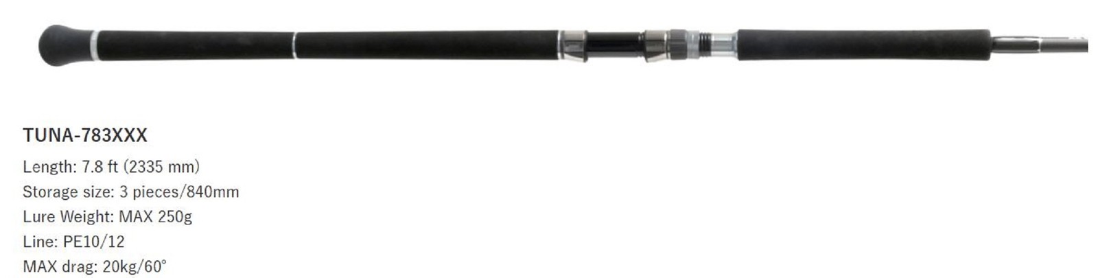 Deps Rod Spinning Huge Custom TUNA-783XXX 3 Piece (2681)