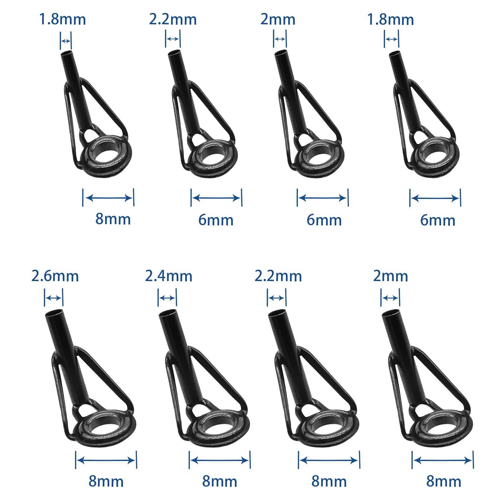 8 Pieces Fishing Rod Tip Repair Kit Rod Tips Kit Replacement for Freshwater Sal
