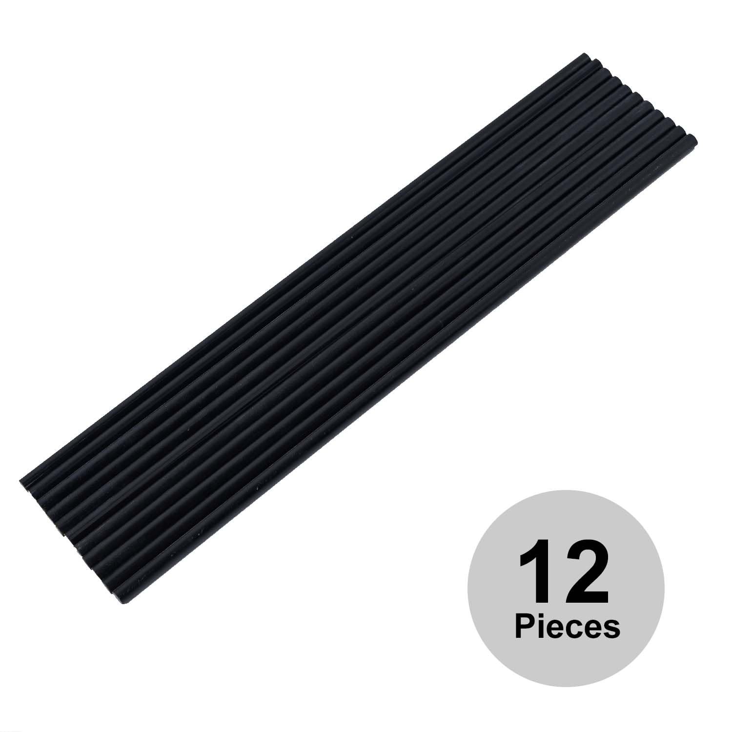 Black 1/4 Inch Round Rod Garolite G10 Fiberglass Material 12 Inch Long 12 PCS