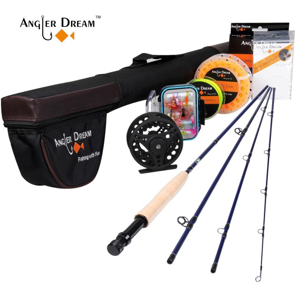 8’4” 3WT 4Pieces Carbon Fly Fishing Rod and Reel Combo Set 3/4WT Reel Rod Combo