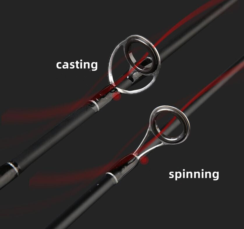 1.65M/1.8M Fishing Rod Carbon Fiber Spinning Casting Fishing Pole 2 Tip Fast Rod