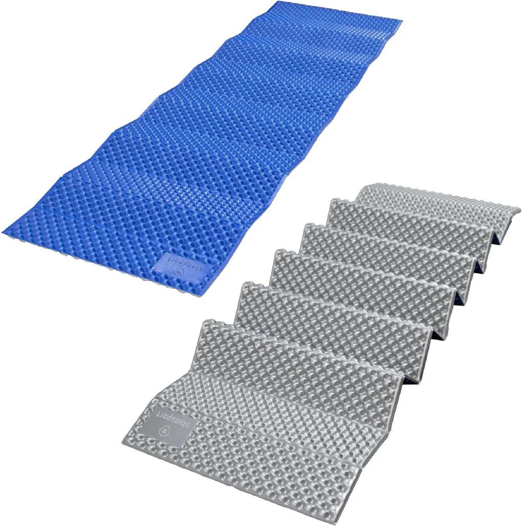 Stansport (Torg) Foam Sleeping Pad IXPE 72.5 x 21.5 in 2 Lbs Folds Blue/Grey