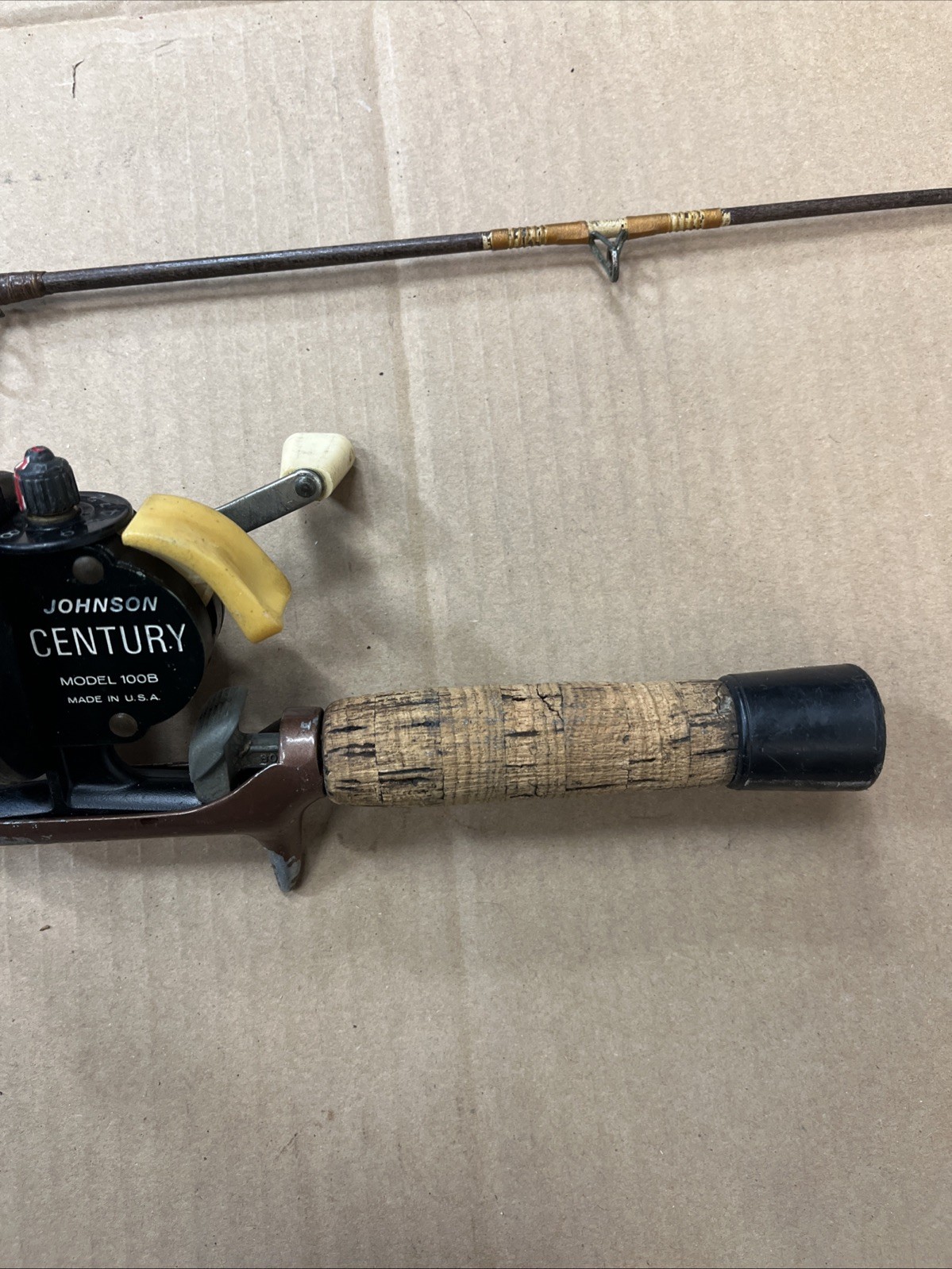 Vintage Johnson Century Fishing 3 Piece Rod 6’ And Reel Model 100b