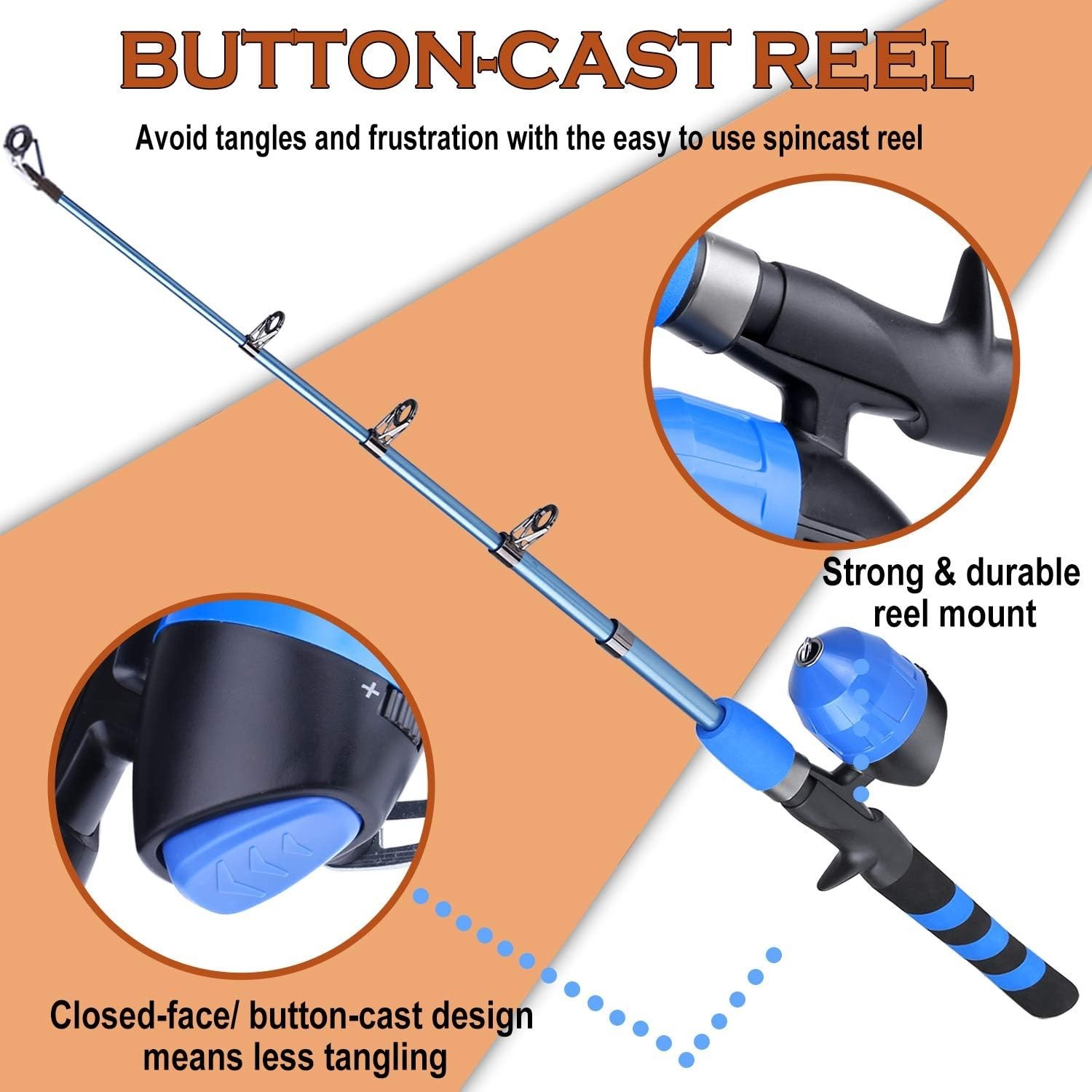 PLUSINNO Kids Fishing Pole, Portable Telescopic Fishing Rod and Reel Combo Ki…