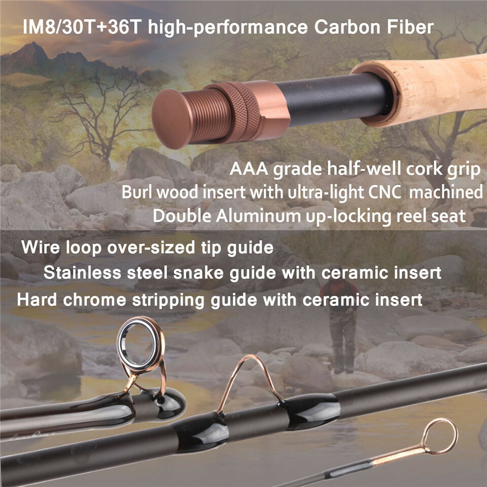 Farglory Nymph Fly Fishing Rod #3 #4 #5 9′-10’6″/ 9’6”-11’0” Extension Section