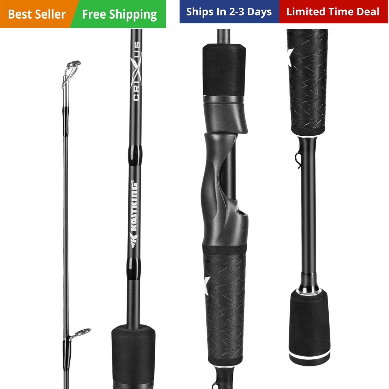 Crixus Fishing Rods,IM6 Graphite Spinning Rod & Casting Rod W/Zirconium Oxide…