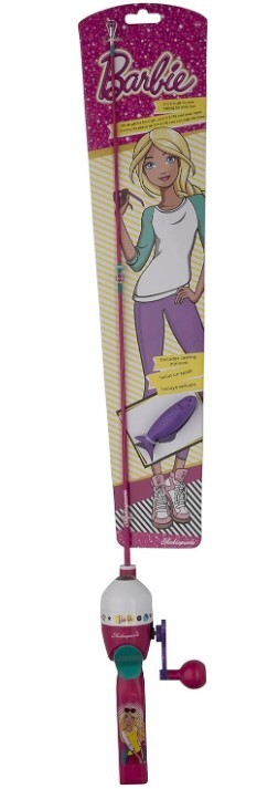 Barbie Shakespeare Button Spincast Fishing Pole Starter Kit 2’6″ with Minnow