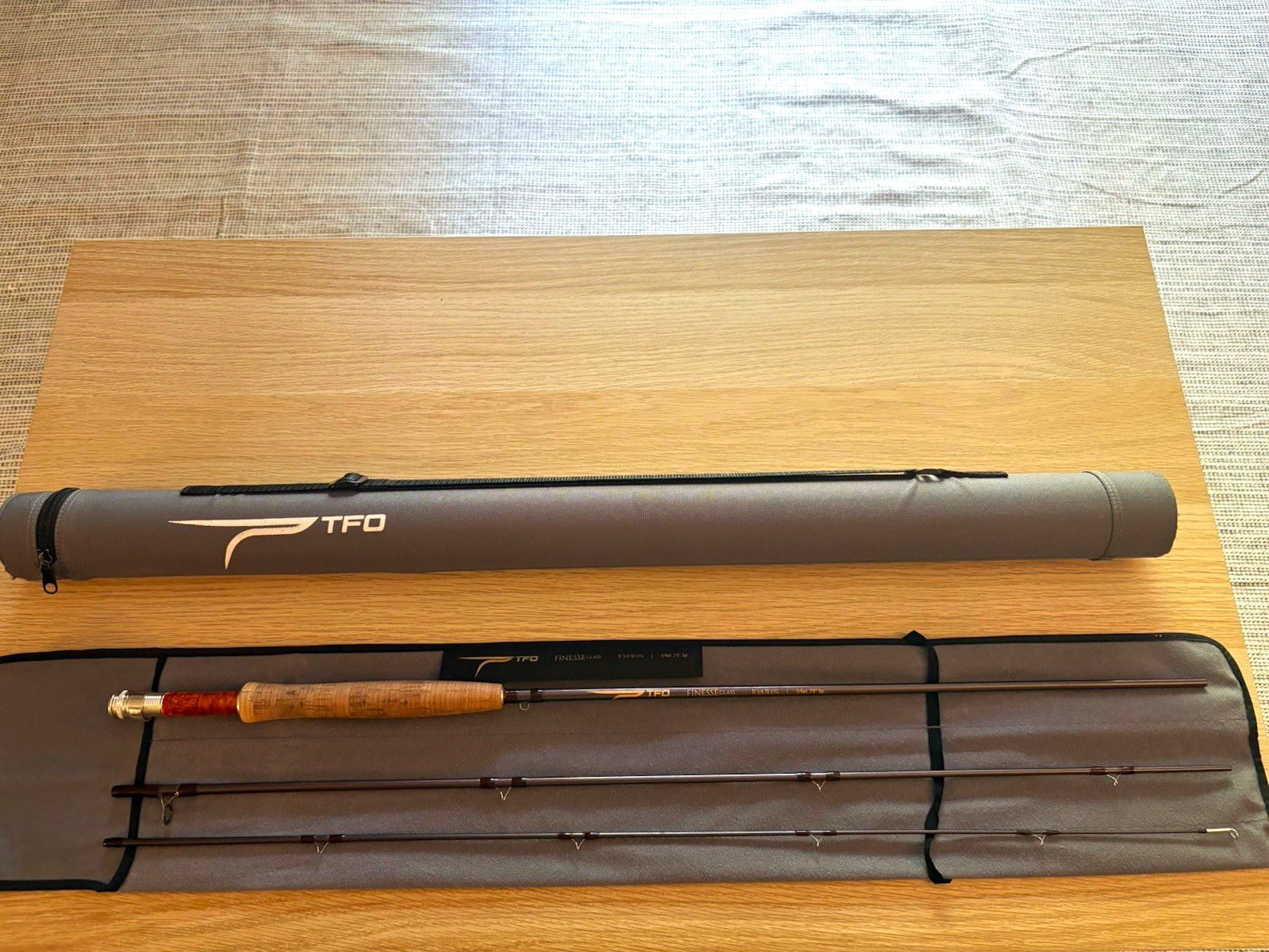 TFO Finesse Glass 7ft 3/4WT 3pc Moderate Fiberglass Fly Rod w/ Tube Sock