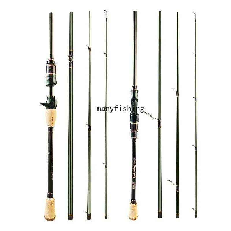 Travel Fishing Rods 1.83M 2.1M 2.4M Carbon Fiber Spinning Casting Pole 4-16LB