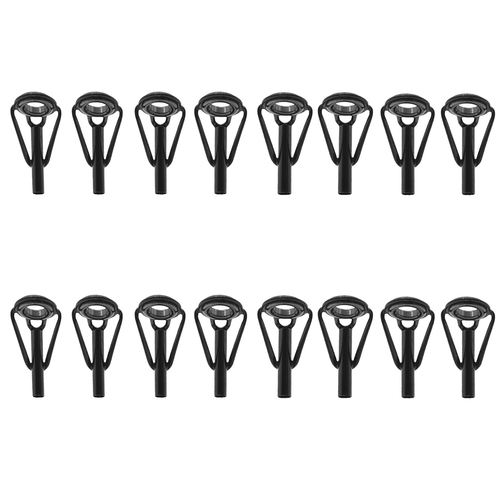 16pcs Fishing Rod Tip Repair Kit, Black Stainless Steel Rod Top Tips Replacem…