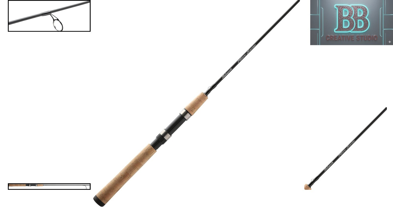 5’6″ Lightweight Micro Spinning Rod, Fast Action with 6 Stainless Steel Guides