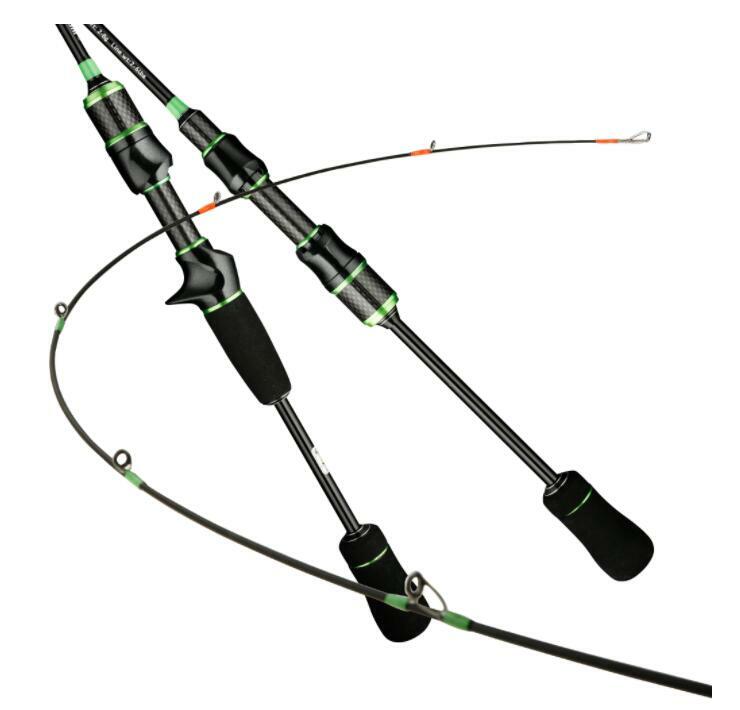 Casting Spinning UltraLight Fishing Rod 1.68/1.8m 30T Carbon 2 Section UL Solid