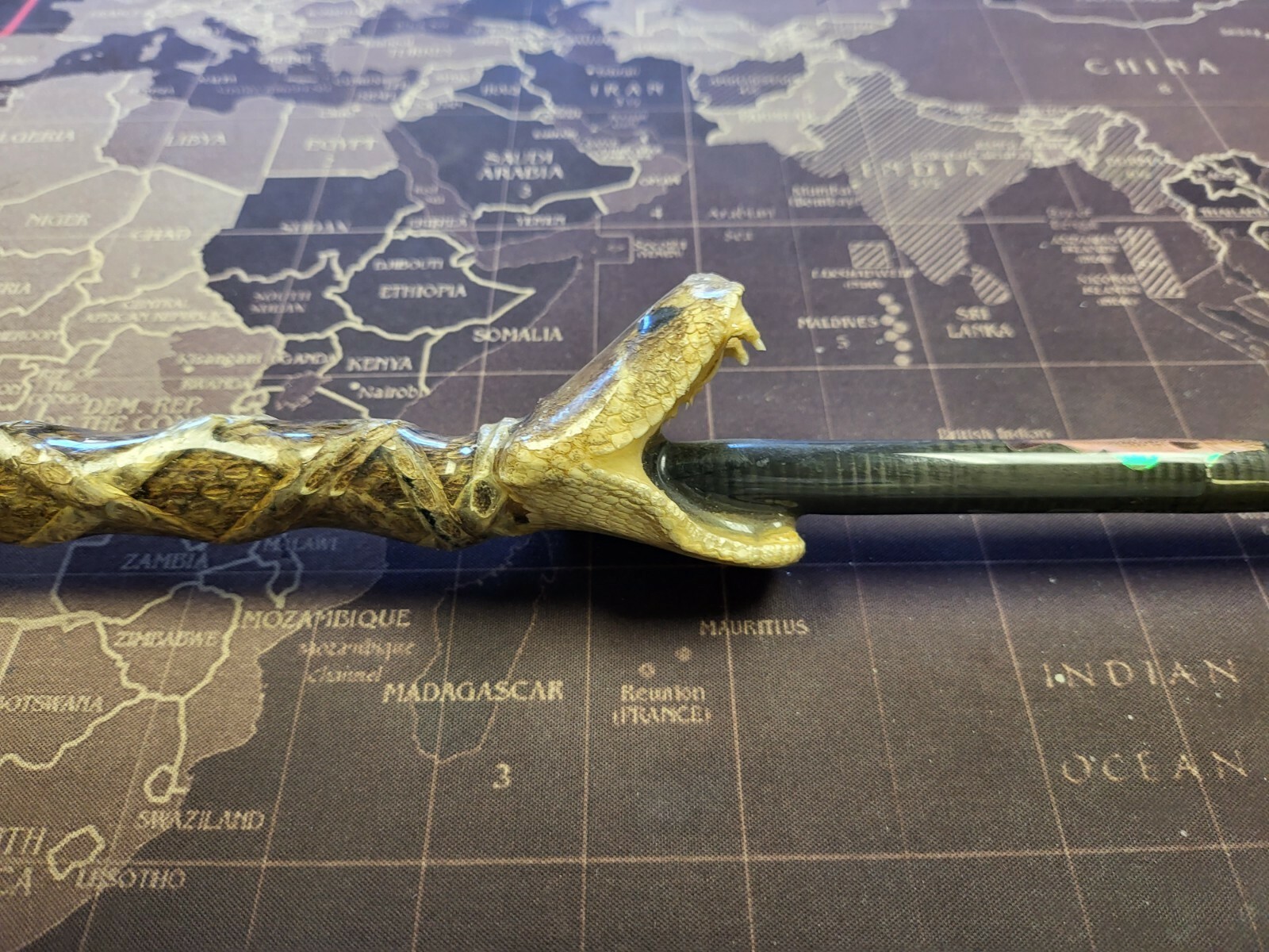 Custom Rattlesnake Fishing Rod Real Rattlesnake Skin Grips with or without Fangs