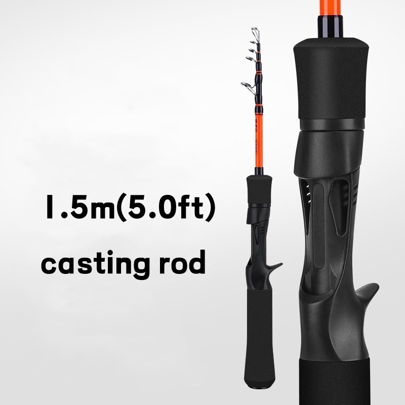 High Quality Fiber Spinning Casting Fishing Rod Telescopic Pole 1.5M 1.68M