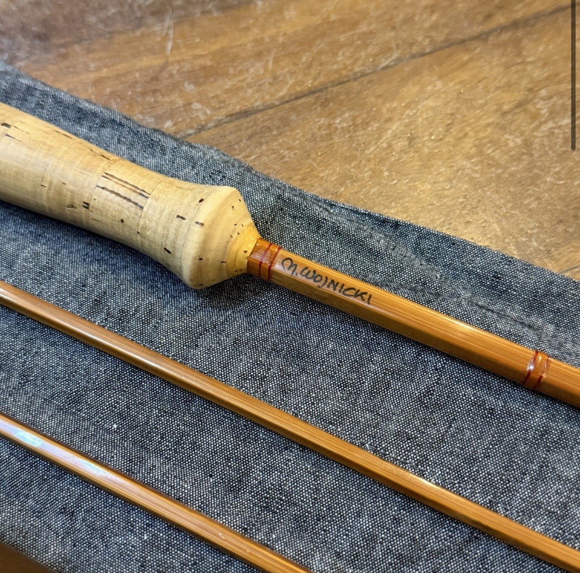 Mario Wojnicki 222V3 7’3″ #3 5conor Fly Rod Bamboo Rod Free shipping