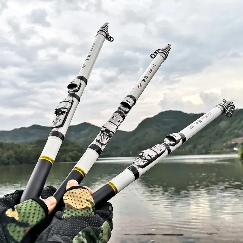 1.8m/2.1m/2.4m/2.7m/3.0m Telescopic Rock Fishing Rod Spinning Fly Carp Feeder Ca