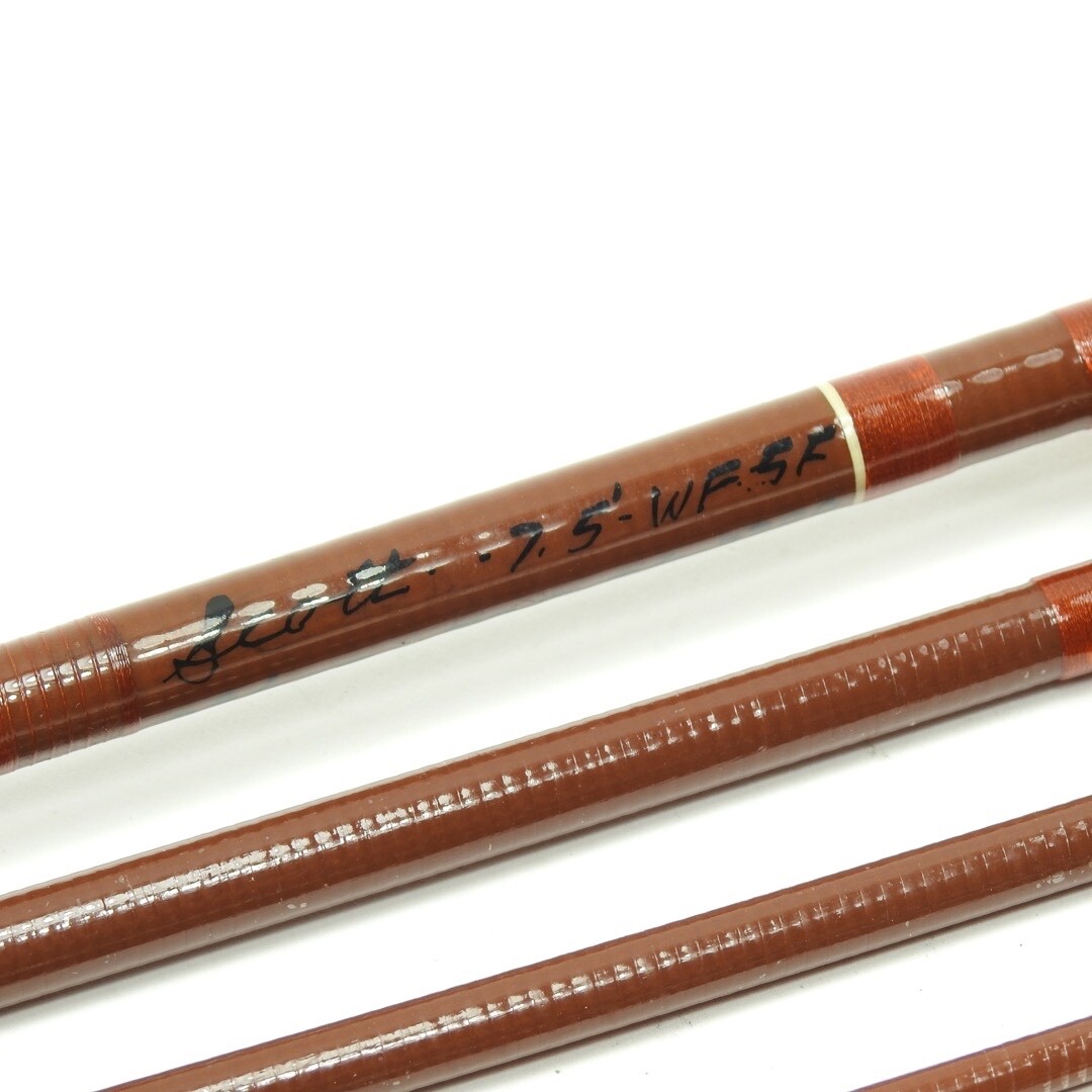 Scott Powr-Ply Fiberglass Fly Rod. 7’ 6” 5wt. F-75. 5-Piece. W/ Tube and Sock.
