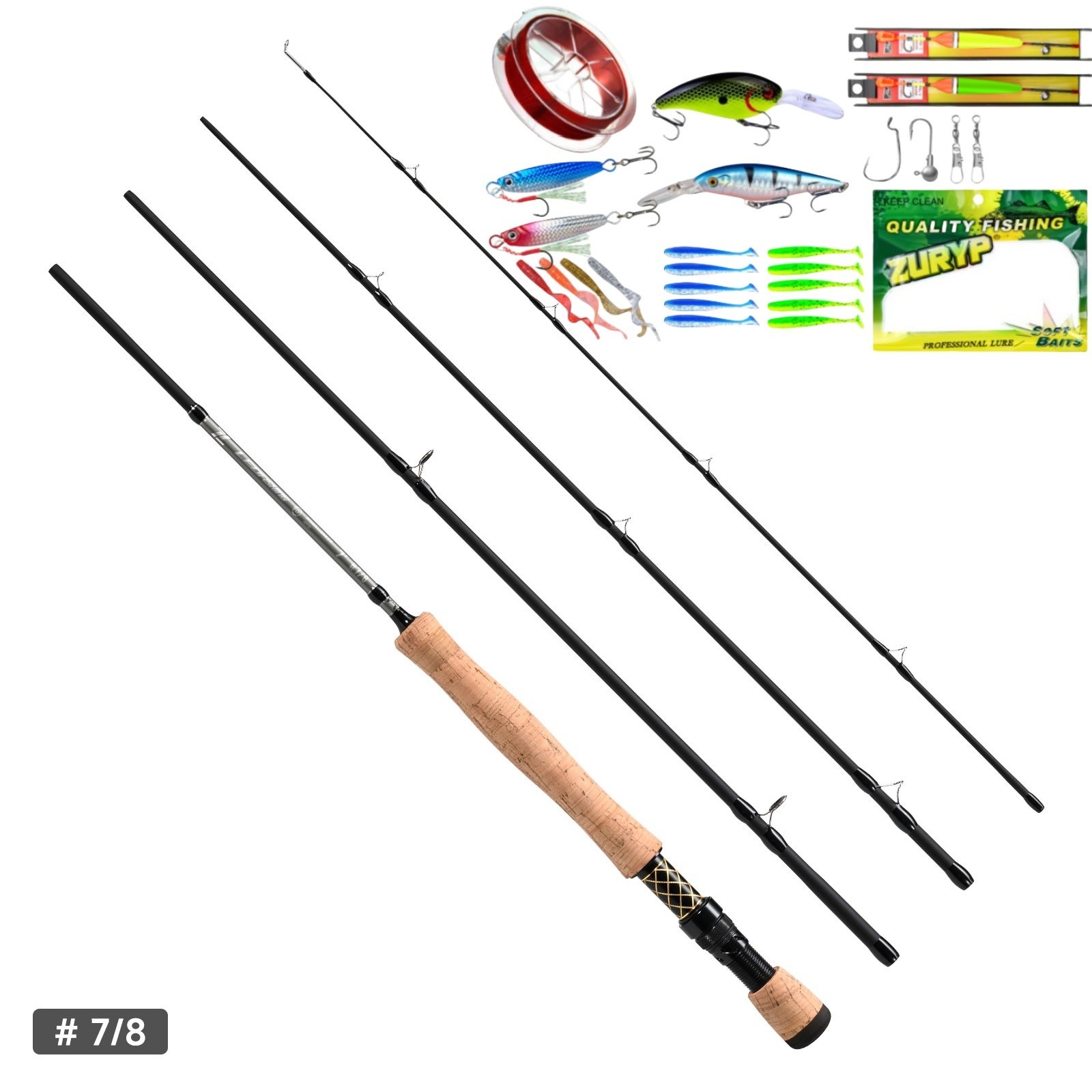 Travel Fly Fishing Rods 7ft Multinodal Medium Carbon Fiber Fast Action Fly Rod