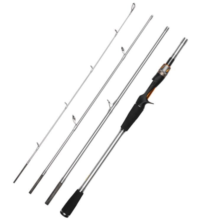 1.8M 2.1M Fishing Rods Travel 4 Section Carbon Fiber Spinning/Casting Lure Poles