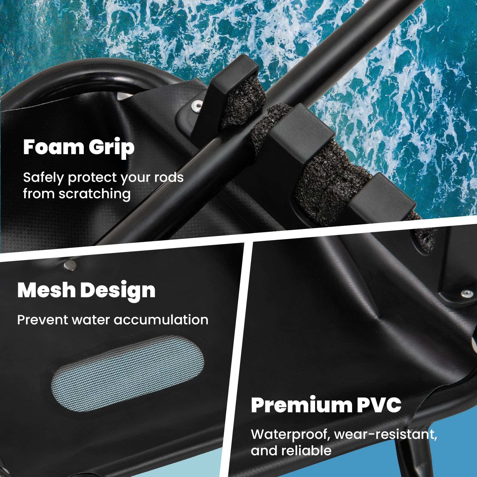 Goplus Fishing Float Tube Accessories 360 Rotatable Fish Finder Holder W/ Mount