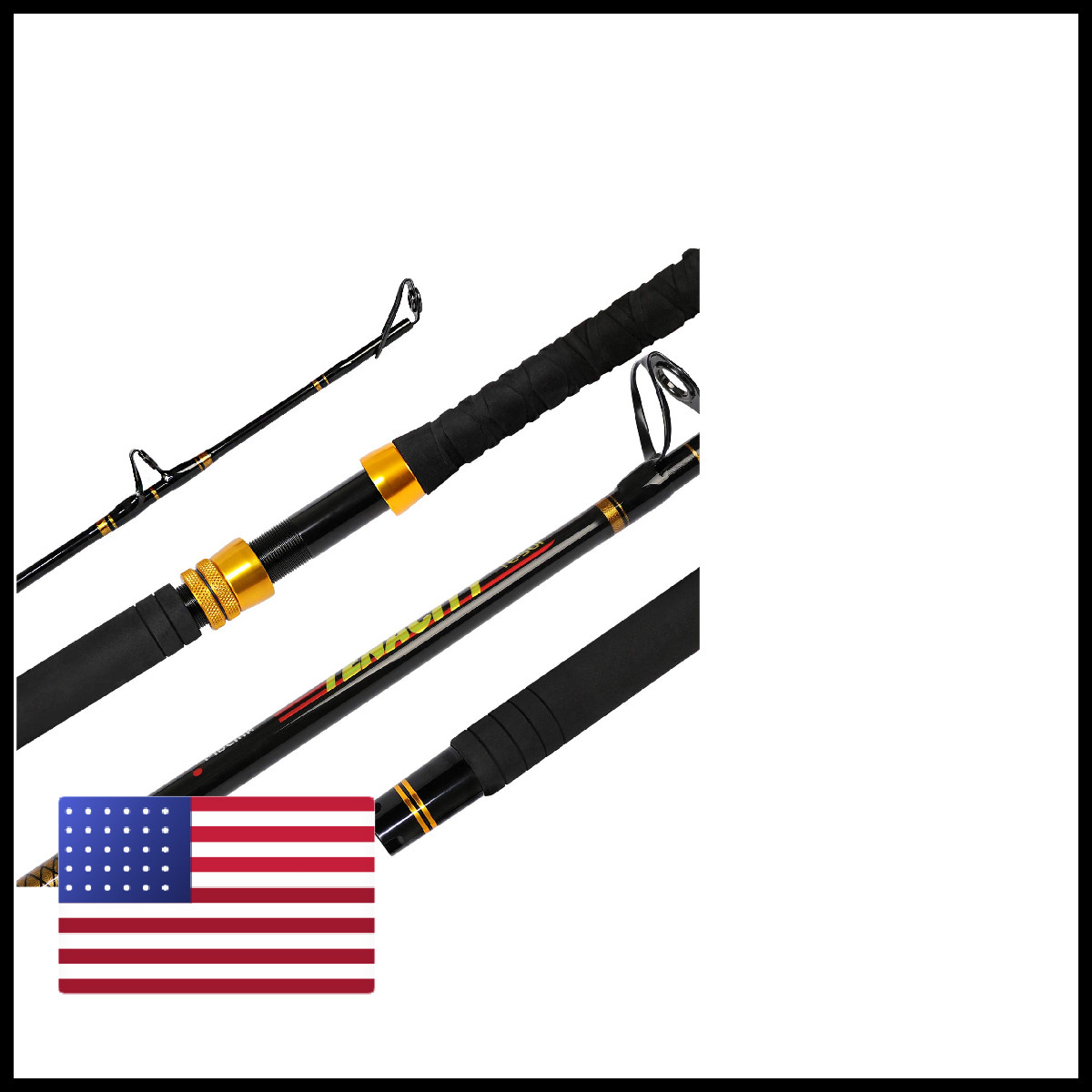 Fiblink Fishing Trolling Rod 1 Piece Saltwater Offshore Big Name Heavy Duty Rod