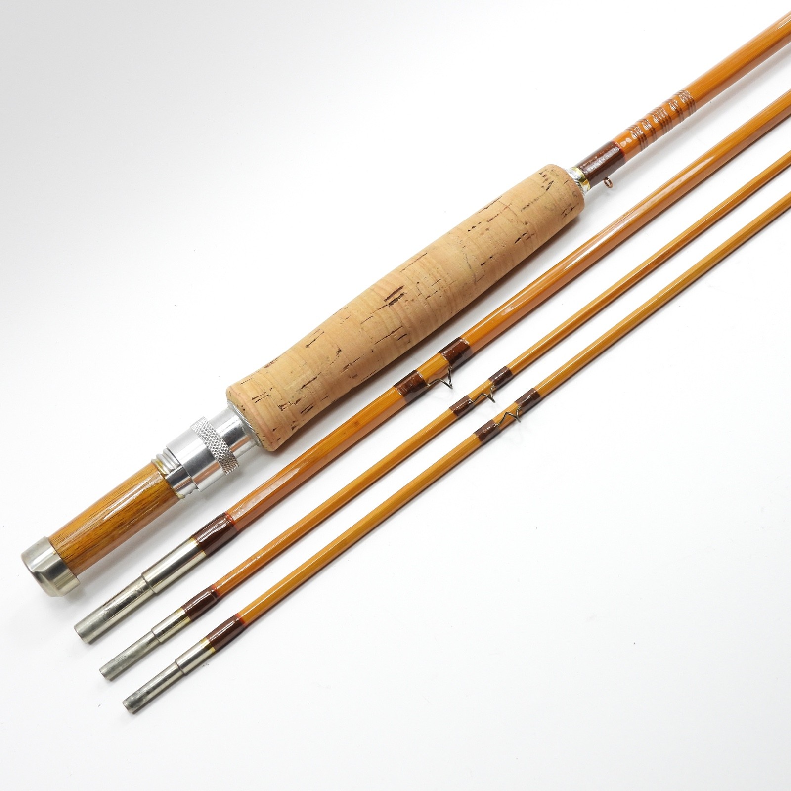 Vintage Refinished Bamboo Fly Fishing Rod. 9’ 6”. 8-9wt. W/ Sock.
