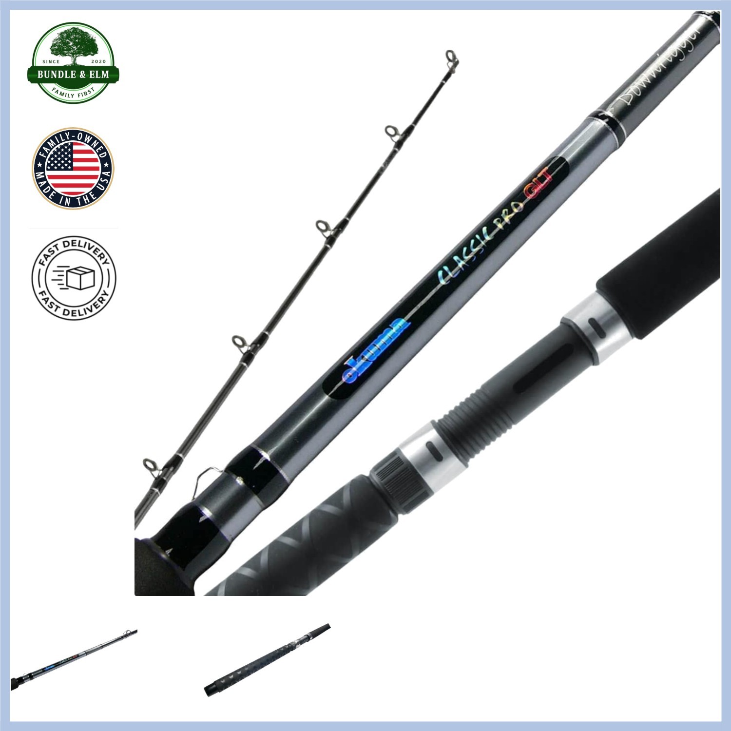 Robust Fishing Rod for Trolling, 7 Feet with Durable Construction and Guides