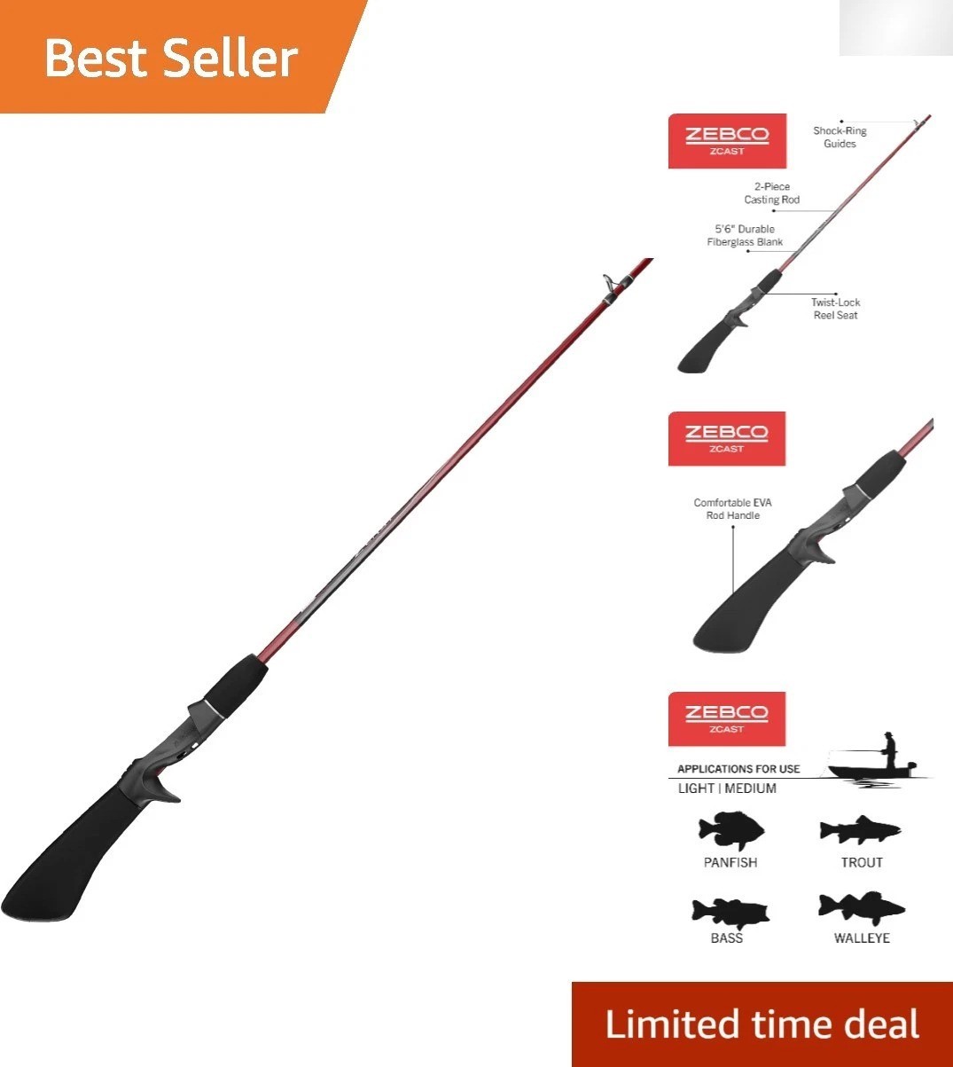 Z-Cast 5’6″ Durable Fishing Rod with Comfortable EVA Grip – Perfect for Anglers