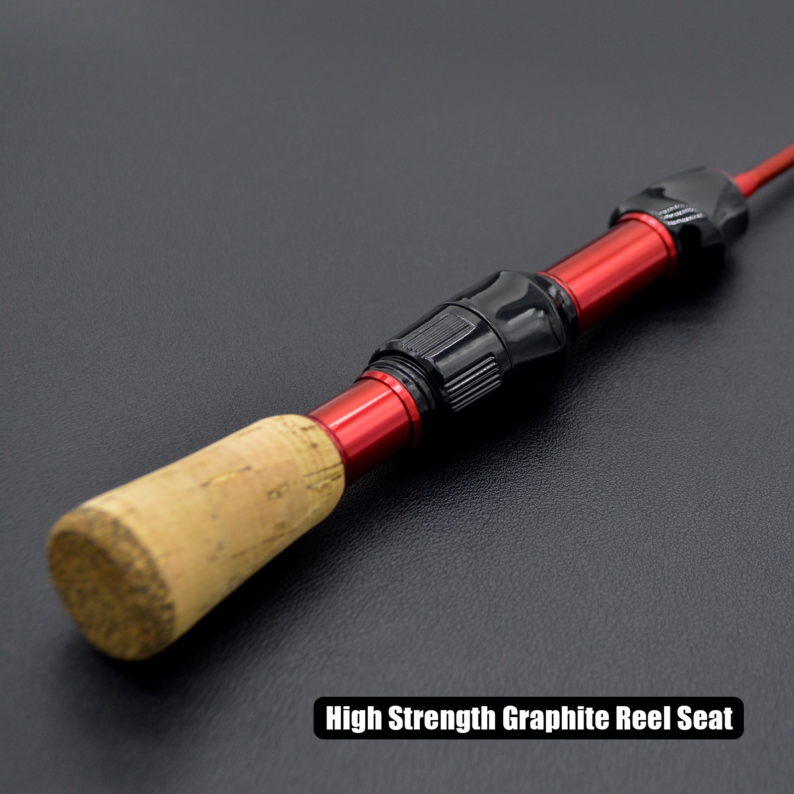 CAMEKOON Iceman 2-Pieces Ice Fishing Rod w/ Fiberglass Blank Ceramic Guide Rings