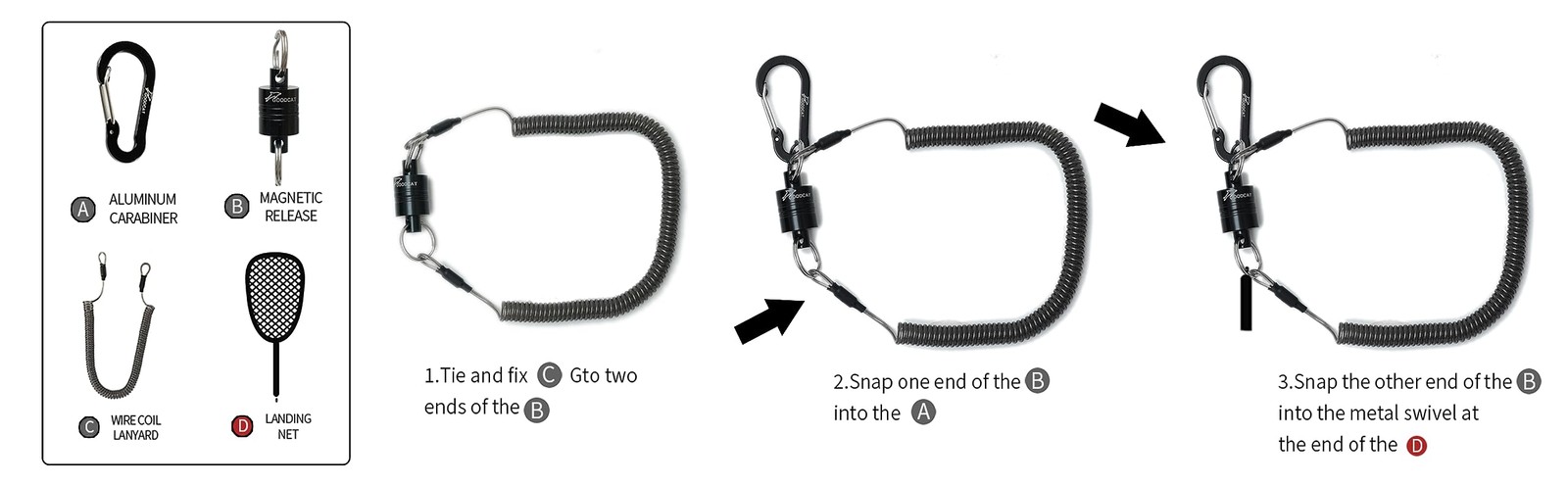 GOODCAT Strongest Magnetic Net Release Magnetic Keychain Fly Fishing Net