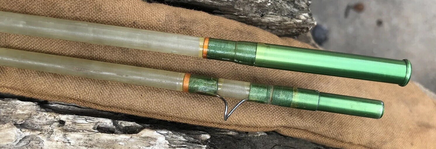 Vintage Fly Rod Phantom Glass Fiber 9’ L 2-pc Rod w/ Tube Storage Case ~~ EUC!