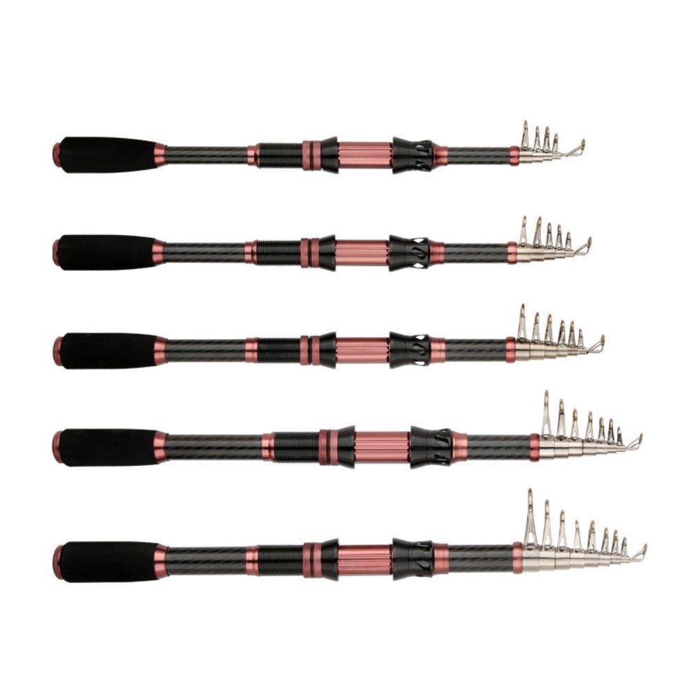 Sea Fishing Rod Carbon Fiber Shrink 180cm Black Pink with Reinforced Reel Seat