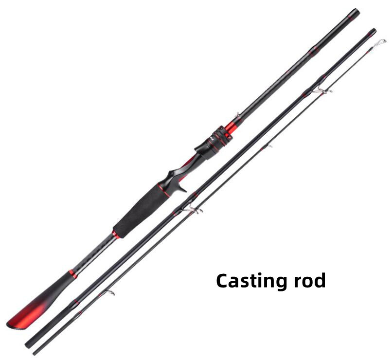 1.8M 2.1M 2.4M Fishing Rod 3 Section Poles Carbon Fiber Spinning/Casting Rods