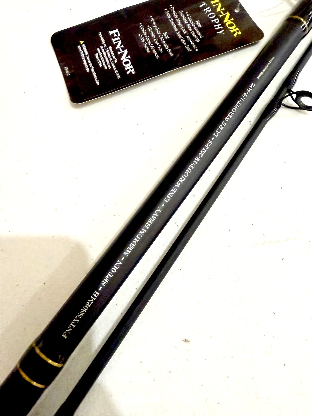 Fin-Nor TROPHY Spinning Fishing Rod – 2-pc Medium Heavy 7 ft 8 ft 10 ft Rods