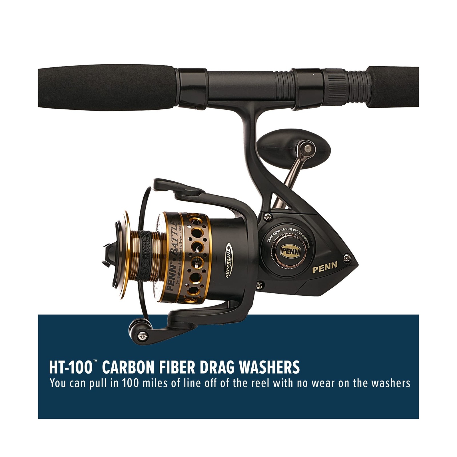Penn Battle Spinning Reel and Fishing Rod Combo Battle Combo Kit