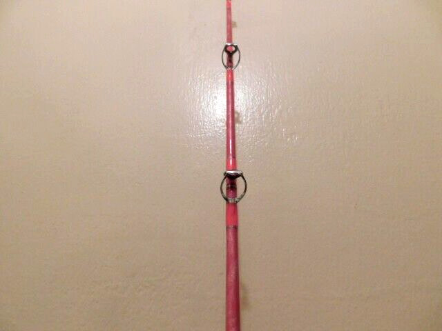 CUSTOM CONVENTIONAL BOAT ROD 7′ PINK PEARL MARBLE 20-40 LB TURBOS NEW