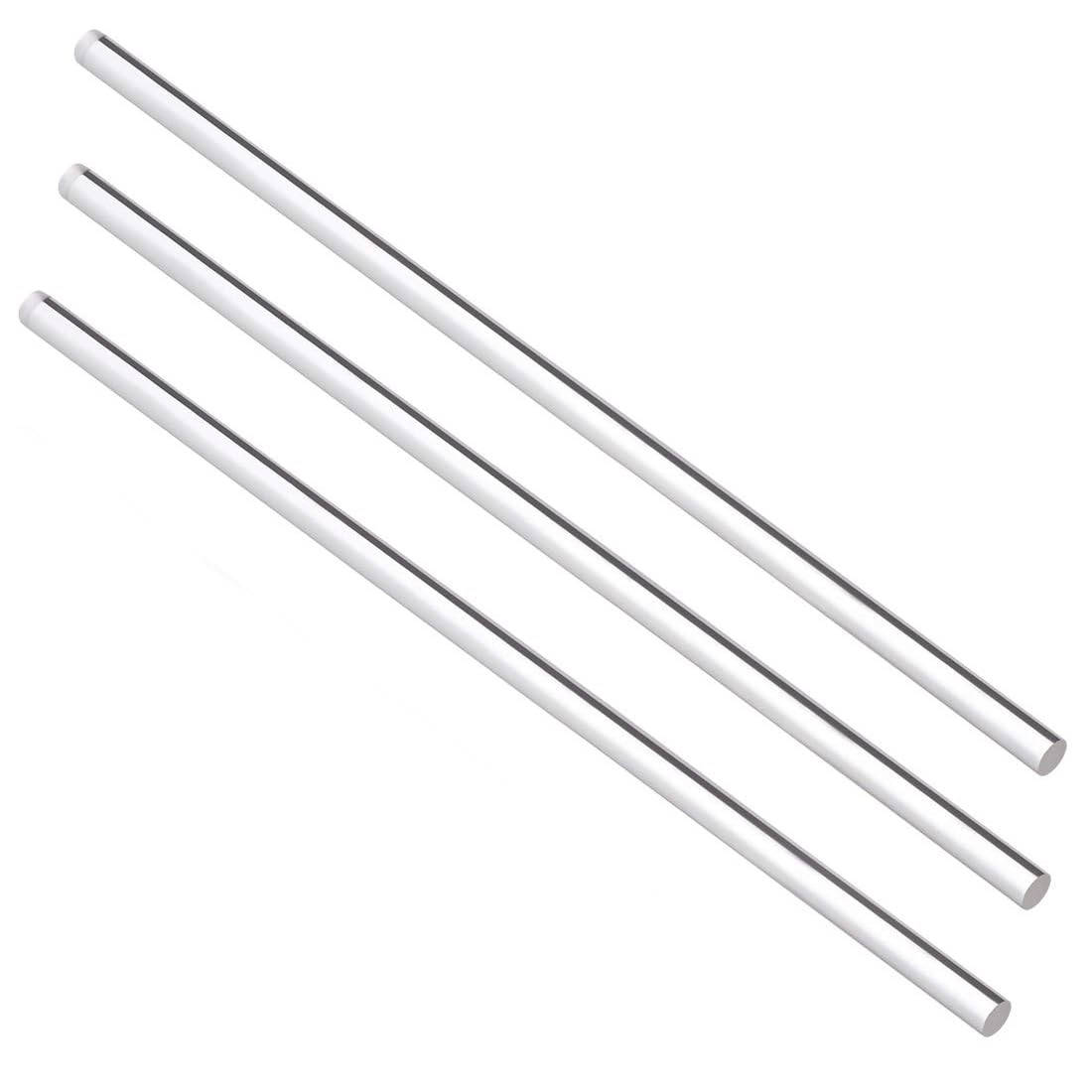 3 Pack 12 Inch x 1/2 Inch Clear Acrylic Rods Round Acrylic Dowel Sticks