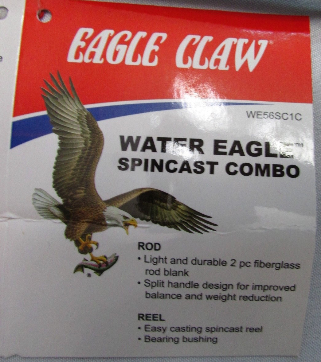 EAGLE CLAW WATER EAGLE SPINCAST COMBO WE56SC1C ROD & REEL S 5′ 6″ 5 CT LOT NEW!!