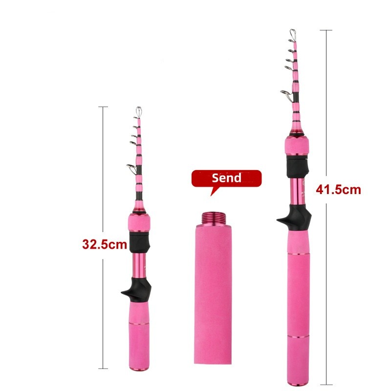 Super Short Telescopic Fishing Rod Portable Multi-Functional Fish Rod 1.5-1.8M