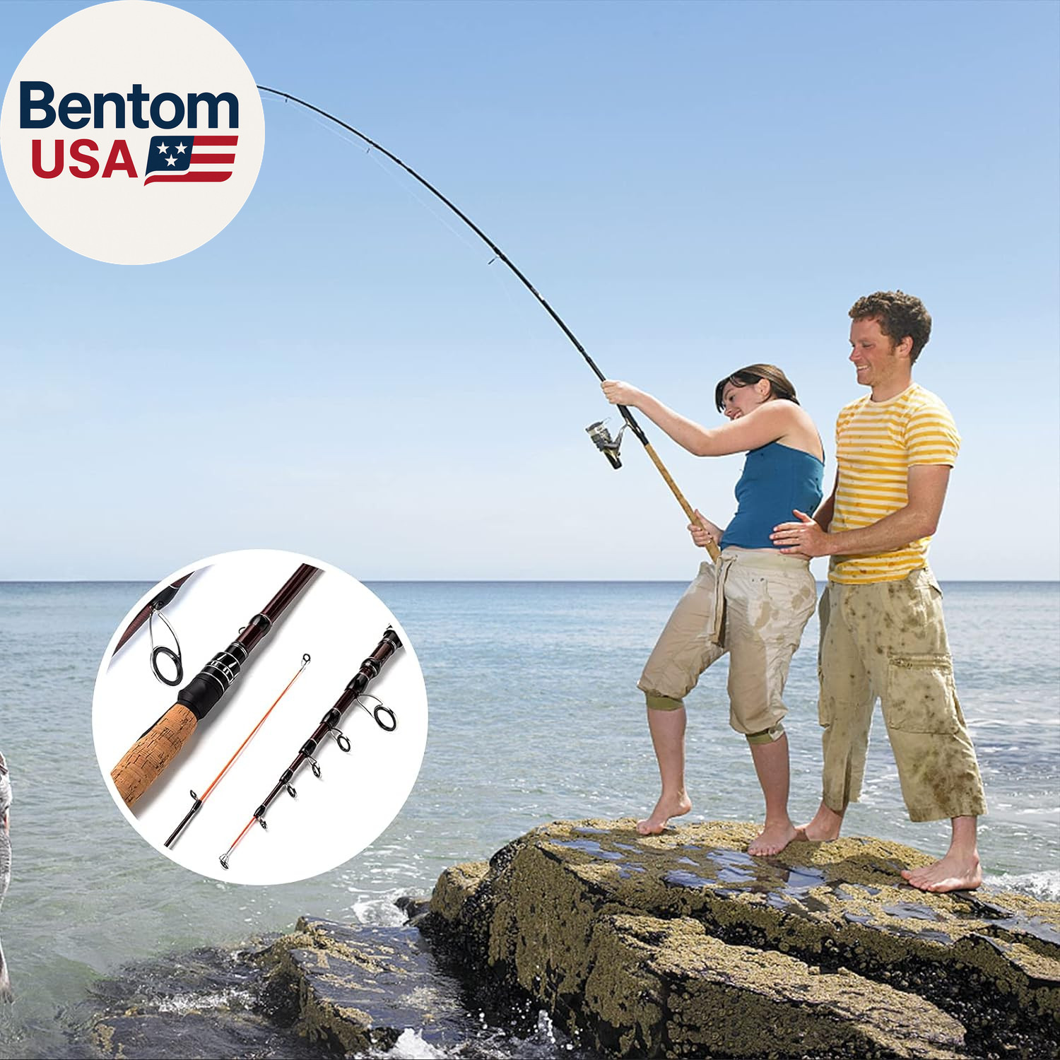 XPEDITE Portable Telescopic Fishing Rods, Spinning & Casting, 24T Carbon Blanks