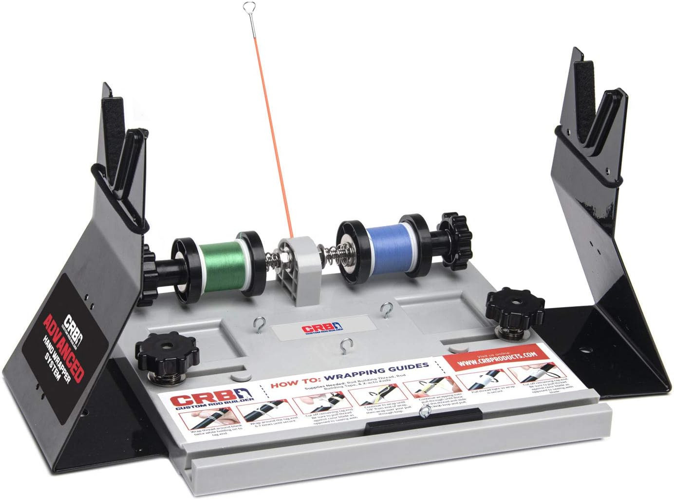 CRB Advanced Hand Wrapper System – 2 Spool Thread Tensioner & Rod Stand for Rod