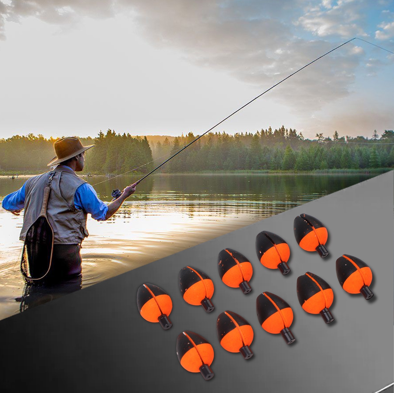 10Pcs Adjustable Fishing Floats for All Fish Species with High Buoyancy Design